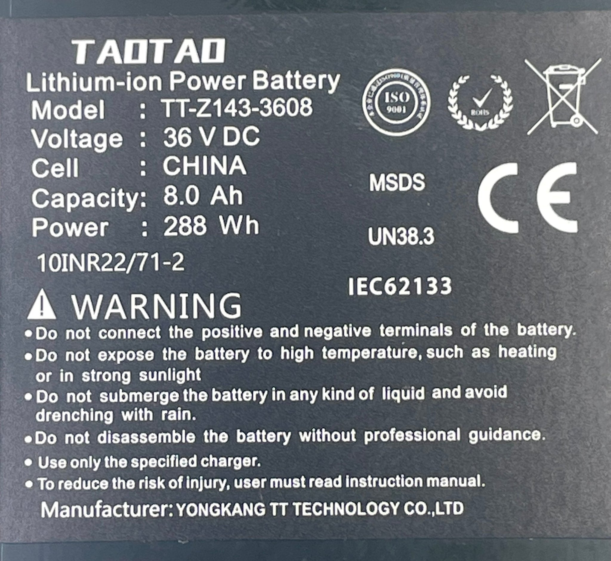 Flex Campus Electric Scooter Battery 36V 8.0aH - GOTRAX